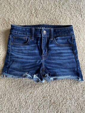 American Eagle Outfitters Dark Indigo Denim Cutoff Shorts